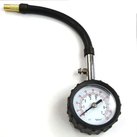 Adatto per manometri per pneumatici con quadrante da 100 PSI, elevata precisione fino all'1% della pressione dell'aria dei pneumatici, maggiore sicurezza, manometro universale per pneumatici per camio (1/4)
