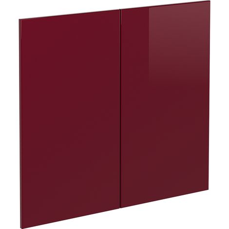 Frente de cocina R-Line, Rojo de alto brillo, 79.2 x 71.3 cm frente de mueble para mueble bajo fregadero, Vicco (1/5)