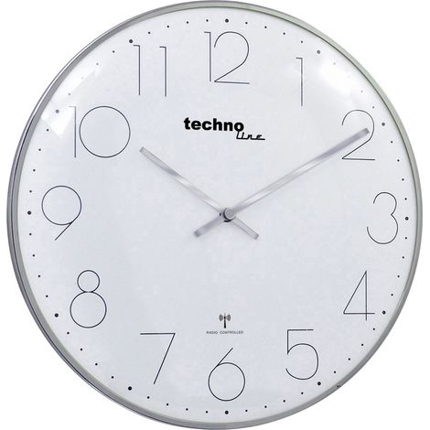 Techno Line WT 8235 chrom-optik Funk Wanduhr 35 mm x 25 mm Chrom