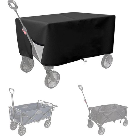 Outdoor Folding Wagon Cover, 420D Oxford Cloth Protective Cover, Waterproof Garden Wagon Cart Cover, Heavy-Duty Dust-Proof Cover for Collapsible Wagon Carts, (1/5)