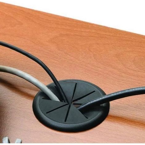 4 pièces Couvercle de Filetage de Câble Table Passe-cable passage Bureau Table Ronds Cache-cable Pour les meubles de bureau table (1/4)