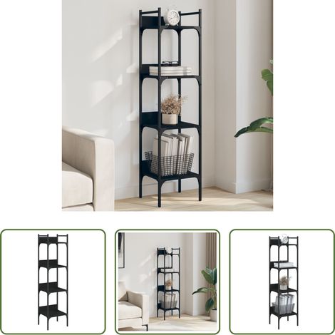 Bücherregal 4 Böden - Bücherregal 4 Böden Schwarz 35x30x138,5 cm Holzwerkstoff (1/5)
