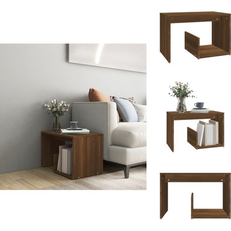 Beistelltisch Braun Eichen-Optik 59x36x38 cm Holzwerkstoff - Beistelltisch - Wohnzimmermöbel - Nachttisch - Holzmöbel - Eichendekor (1/5)