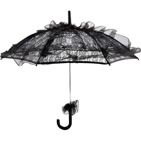 Vintage Lace Parasol, Black Lace Umbrella Parasol for Ladies, Women's Party Decor, Dance Photography Accessory (1/5)