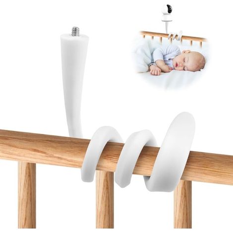 Support pour Babyphone Vidéo,Fixation pour Babyphone, Support de Moniteur Bébé, Support pour Moniteur de Bébé, Flexible Berceau Support, Support (1/5)