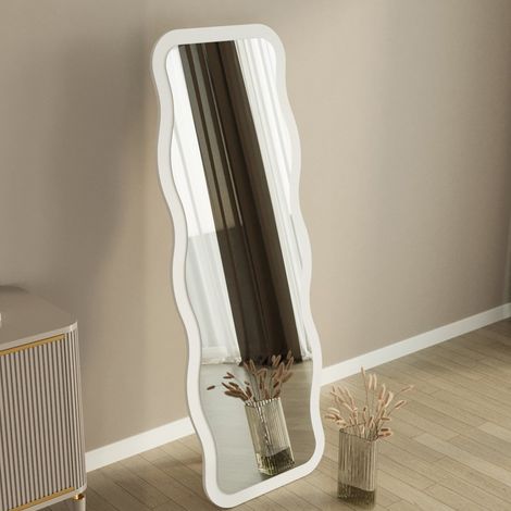 Espejo Bissone, Forma Rectangular, Tipo de Pie, Estructura Transparente, 50x160h cm Blanco (1/5)