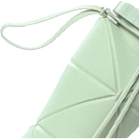 Zusammenfaltbare 600-ml-Trinkflasche aus lebensmittelechtem Silikon mit großer Öffnung, ideal für Kinder, Camping, Reisen und Sport. Farbe: Grün. (1/5)