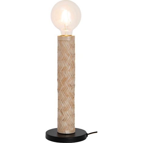 Lampe de bureau Nala métal et bambou compatible LED (1/4)