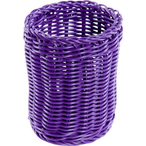 Portagrissini in polipropilene intrecciato viola, Ø11H14 cm (kit da 10)