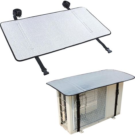 Außenabdeckung für Klimaanlagen – 1-teilig – Aluminium und Polyester – UV- und Witterungsschutz – Für Wärmepumpen – 110 x 55 cm (1/5)
