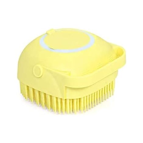 Cat Brush, Dog Brush, Cat Brush, 2-in-1 Soft Shower Brush, Body Wash with Body Soap Dispenser, for Long-Haired and Short-Haired Cats, Yellow (1/5)