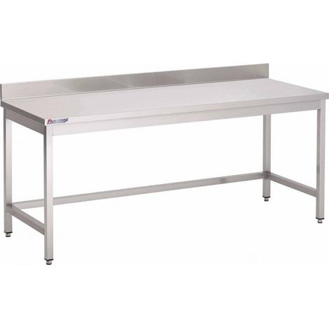 Table Inox Murale (P)600 X (H)850 Mm Avec Dosseret Sans Tablette Intermédiaire Aisi 430 - Prodirest
