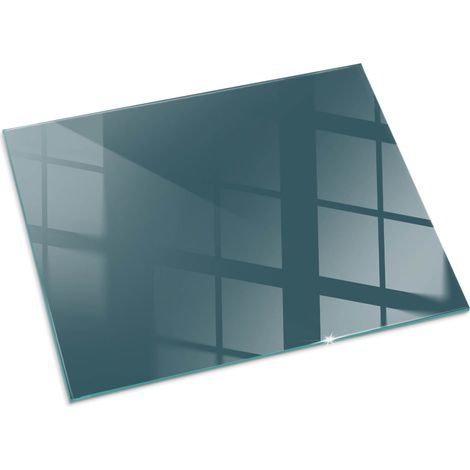 Plaque Rectangulaire de sol sous poêle à bois en verre trempé protection thermique du plancher Couleur mer 80x60 cm (1/5)