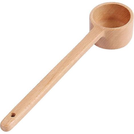 Cuillères à long manche en bois naturel, cuillères à café, cuillères à assaisonnement, cuillères à soupe, louches (grande taille) (1/5)