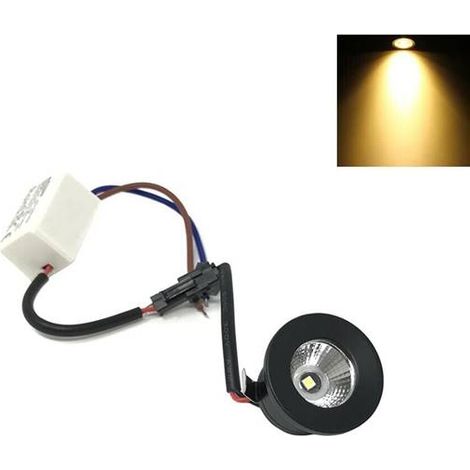 Faretto Led 1w A Incasso Mini Punto Luce Calda 3000 K Bordo Nero (1/2)