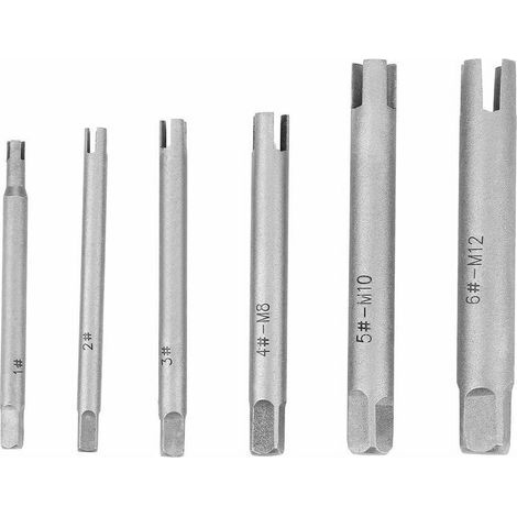 Extractor de grifos - Juego de extractores de grifos de acero con cabeza rota y tornillo dañado (6 piezas) (1/4)