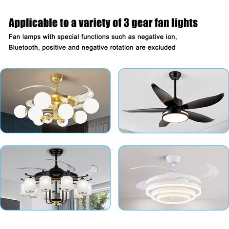 Kit télécommande ventilateur plafond 110 V, 3 en 1, vitesse et minuterie, sans fil, haute puissance (1/5)