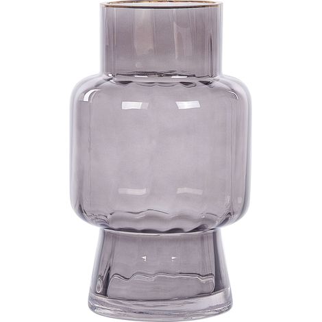 Vaso di fiori in vetro grigio dalla forma astratta 26 cm Megalo (1/5)