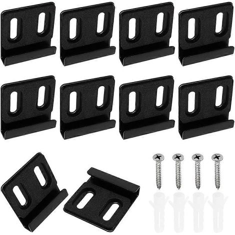 Kit de suspension de miroir robuste en 10 pièces, matériel de montage de miroir robuste, clips de miroir pour montage mural, noir à double trou. (1/5)