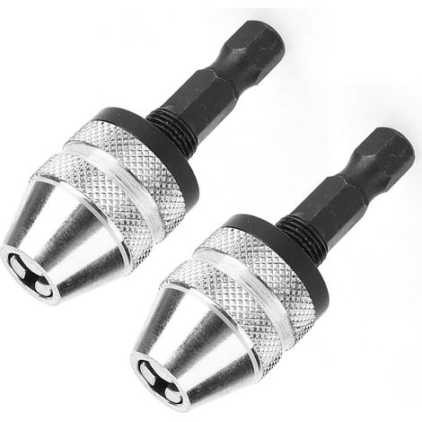 Lot de 2 mandrins perceuse sans clé 1/4 po 0.3-3.6mm adaptateur queue hex friends convertible pour visseuse à chocs (1/5)