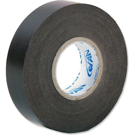 Pack de 10 unités de ruban isolant 180 microns noir 19mm x 20 mètres