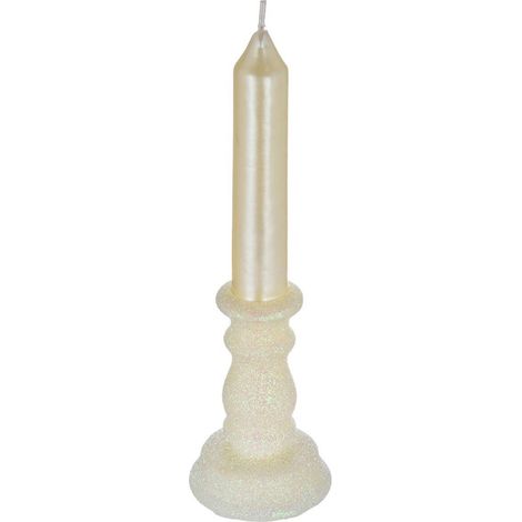 Vela de purpurina H.20cm blanca - Feeric lights & christmas