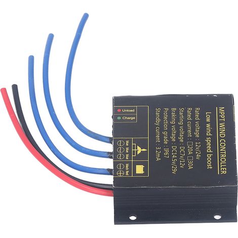 Contrôleur MPPT 12V/24V, contrôleur de charge pour éolienne MPPT, étanche IP67, convient aux éoliennes de 100W à 600W. (1/5)