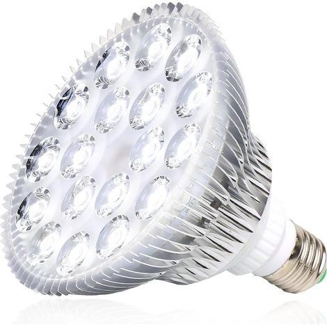 Grow Lamp, 54W Bulb For Plants White Full Spectrum Illuminag Led Bulb E27 Plant Lamp Perfect For Indoor Plant, Greenhouses, Gardens, Seeding, Growth, Bloom (1/5)