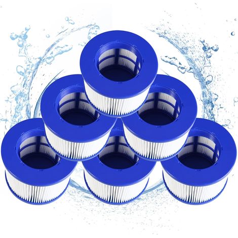 Infinite Screw-in Spa Filter, Filter Cartridge for Clever Spa, Filter Cartridge for Inflatable Spa, 75 x 100 mm Filter, Lumix Spa Filter, for Cosy Spa (6 pieces)