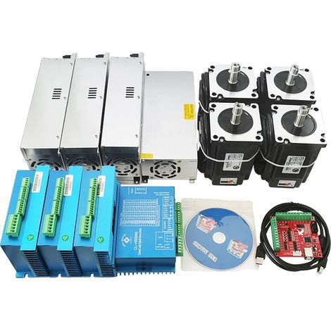 Système CNC 4 axes, avec driver HSS860, moteur servo hybride, driver servo facile, alimentation 48V, 4 axes 8.0N ensemble (1/5)