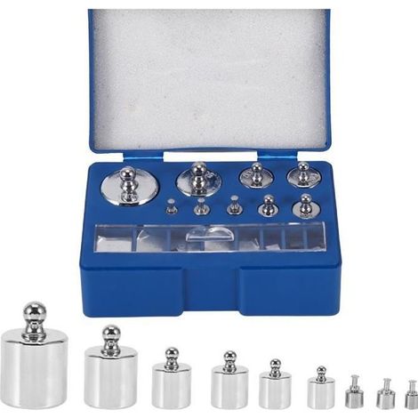 Kit de poids de balance - 17pcs - Acier de précision - Précision 0,003g - Couleur argent (1/4)