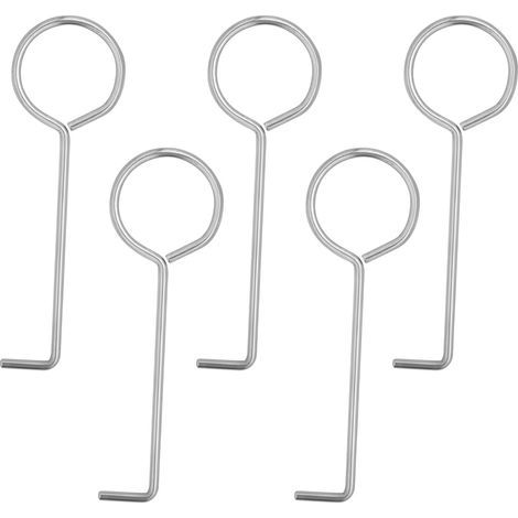 Lot de 5 Crochets de Levage pour Clé de Vidange, Crochet de Nettoyage de Drain Extracteur de Grille de Vidange en Acier Inoxydable pour Un Nettoyage Facile du Drain de Douche (1/5)