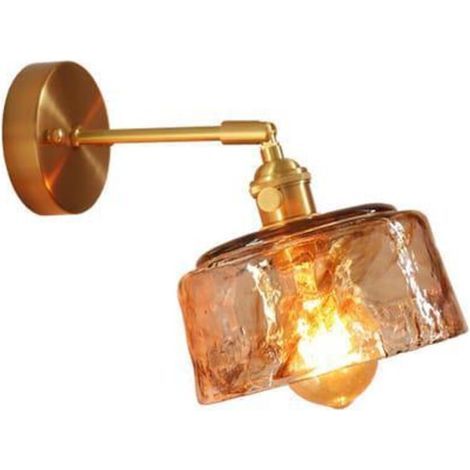 Kristallglaslampe, Wandleuchte aus Kupfer und Messing, E27-Nachttischlampe, goldene Wandleuchte (Leuchtmittel nicht enthalten) (1/5)