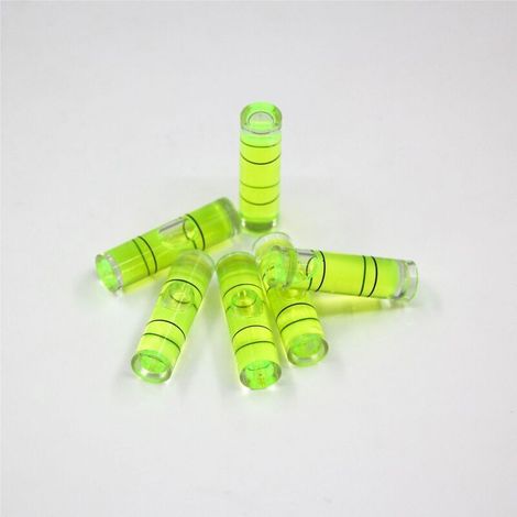 Lot de 10 niveaux à bulle cylindriques 8x35mm – Matériau plastique à haute clarté – Ajustement précis pour appareils photo et trépieds (1/3)