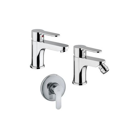 Composizione Sly, miscelatori lavabo, bidet e doccia in ottone (1/4)