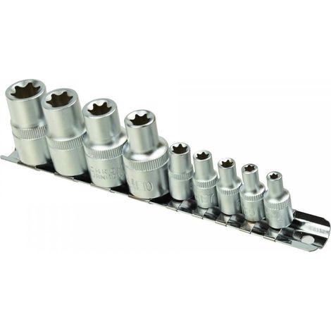 Llaves y dados geko torx socket set riel metálico tamaños E4-E16 (1/3)