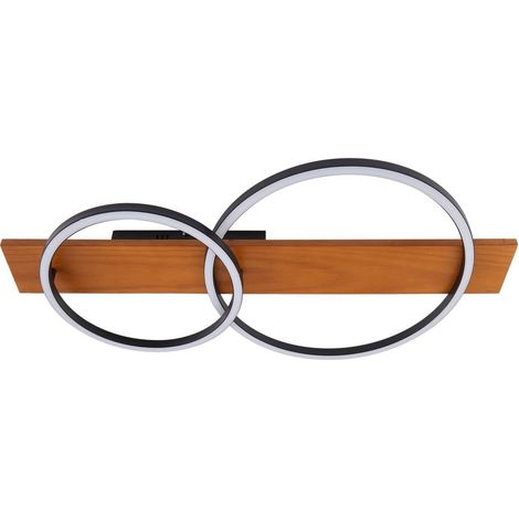 Lindby Lámpara de techo LED 'Galad' en Marrón Madera