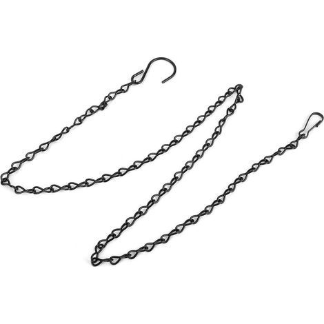 Chaîne de Suspension de Fleur de jardinière, 90 cm/35,43 Pouces 10 kg Chaîne de Suspension en Fer 3 pièces + Crochets, pour Panier de Fleurs Pot de Fleur (1/5)