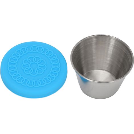 Coffret étanche en acier inoxydable, bol de rangement portable avec couvercle pour huiles essentielles, 70ml, bleu, compatible lave-vaisselle (1/5)