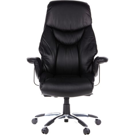 [NEUWERTIG] Hjh Office Bürostuhl Chefsessel Stuhl Leder Schwarz Mit Armlehnen Teppichrollen B-Ware (1/2)