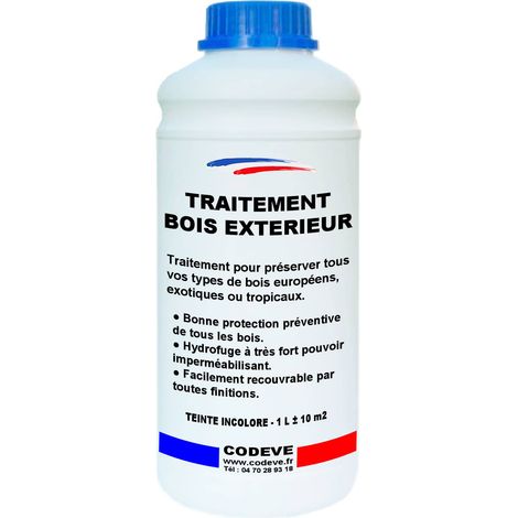Traitement Bois Exterieur - 1 L   - Codeve Bois - Pour La Protection De Votre Bois Européen, Exotique Ou Tropical.