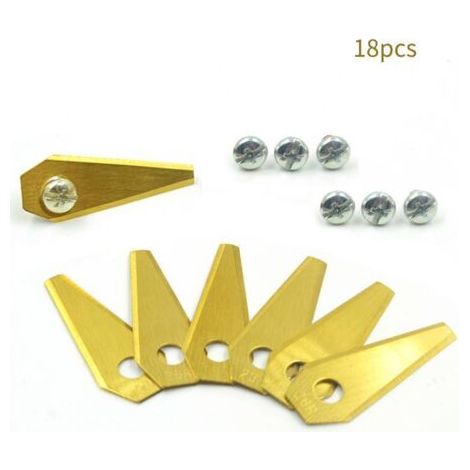 18lames de rechange + 18 vis - Lames de rechange pour robot tondeuse Bosch Indego - Épaisseur de lame 1 mm, adaptées aux robots tondeuses (1/5)