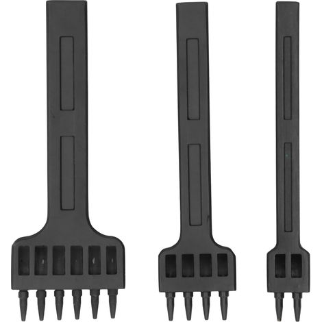 Lot de 3 perforatrices pour cuir, en alliage de zinc noir, pour la fabrication artisanale d'articles en cuir. Perforatrices rondes de 6 mm. (1/5)