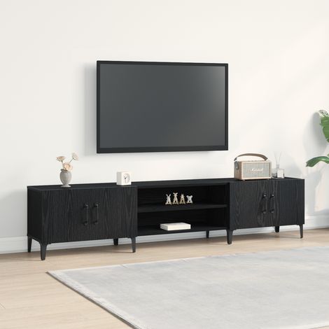 Meuble TV Banc TV Armoire TV Chêne noir 180 x 31,5 x 40 cm Bois d'ingénierie (1/5)