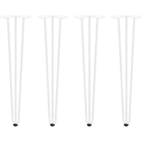 Emuca Lot von 4 Tischbeine mit 3 Stangen Hairpin, Höhe 710mm, Stahl, Weiß lackiert (1/5)