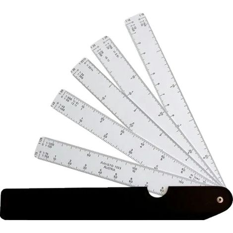 Regla plegable Aristo de plástico de 15 cm, graduada