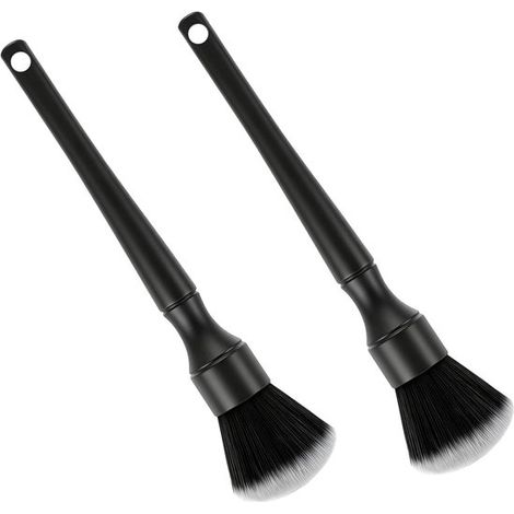 Set mit 2 weichen Reinigungsbürsten für die Innenraum- und Detailreinigung – antistatisch, für Auto, Tastatur und Schmuck, Schwarz (1/5)