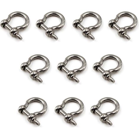Lot de 10 Manilles M6 en Acier Inoxydable 304 SeeRaphee pour Quincaillerie et Fixation Robuste (1/5)