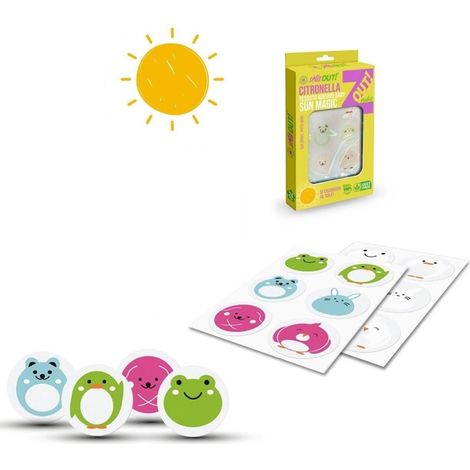 TrAdE Shop Traesio - Set 20pz Da 24 Cerotti Tessuto Adesivo Uv Alla Citronella Per Bambini Design Animali 625723a -