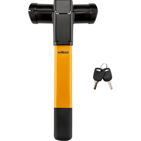 Wiltec Lenkradkralle inkl. 2 Schlüssel 360 x 180 x 95 mm aus Kupfer, Lenkradsperre als Lenkradschloss und Diebstahlsicherung fürs Auto